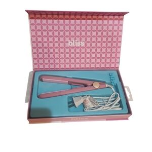 Bliss Mini Pink Hair Straightener Ceramic Plates Home Travel Spa Approved